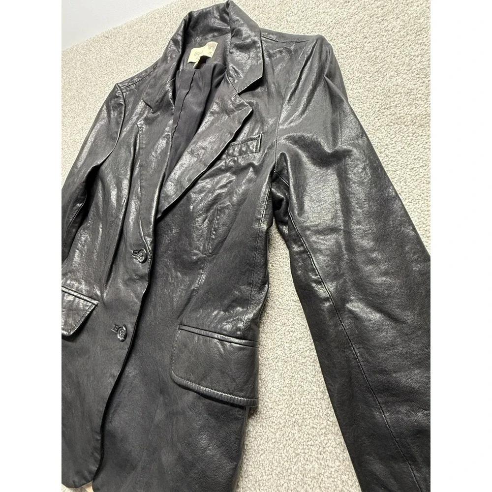 Elizabeth and James‎ Black Leather Blazer Jacket Women's Size 8